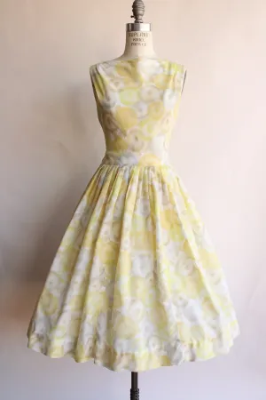 Vintage 1950s Yellow and Gray "Bubble" Dress