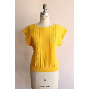 Vintage 1980s Yellow Cap Sleeve Sweater