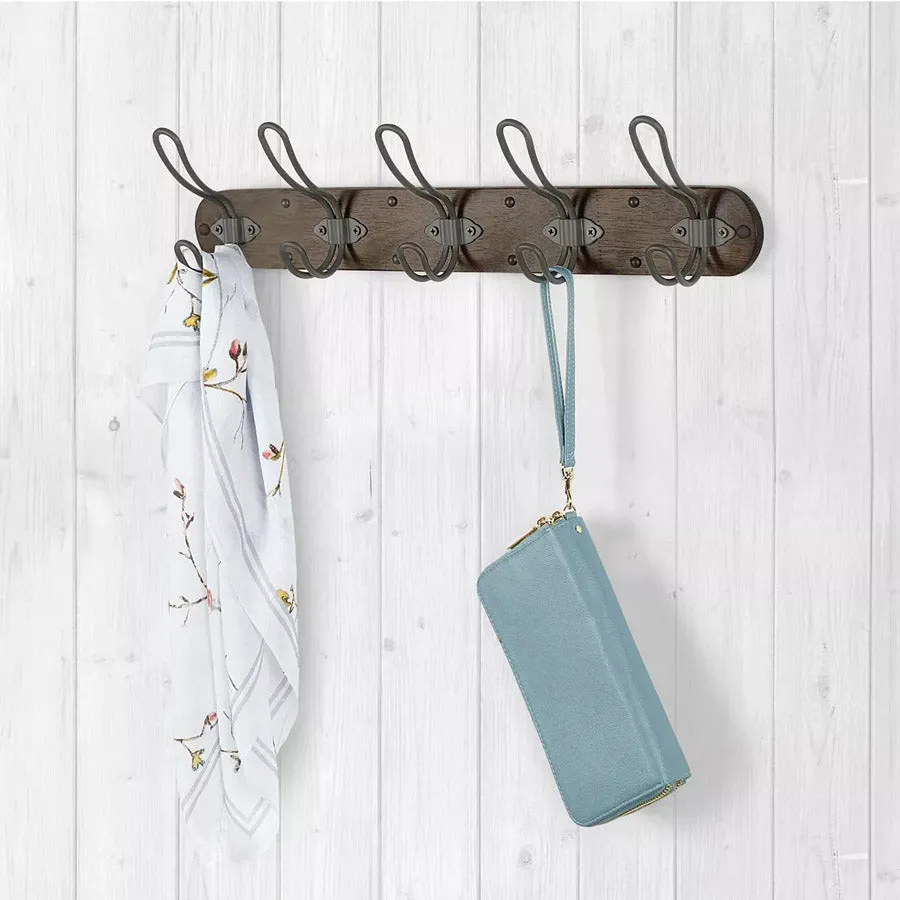 Vintage 5-Hook Wall Mount Coat Rack