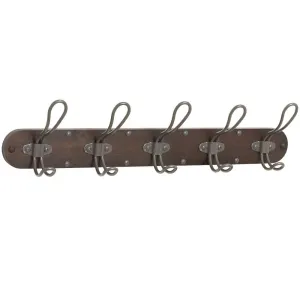 Vintage 5-Hook Wall Mount Coat Rack