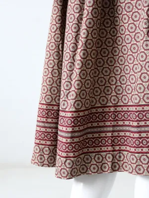 vintage 60s geometric print belted skirt