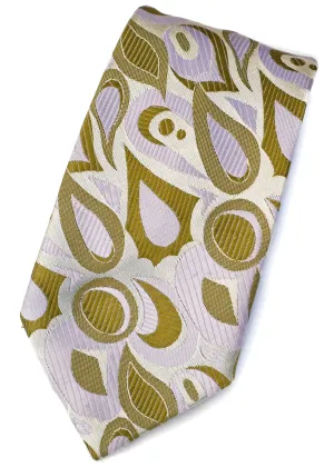 Vintage 70s Lilac Green Grosvenor Tootal Neck Tie • Kipper Tie