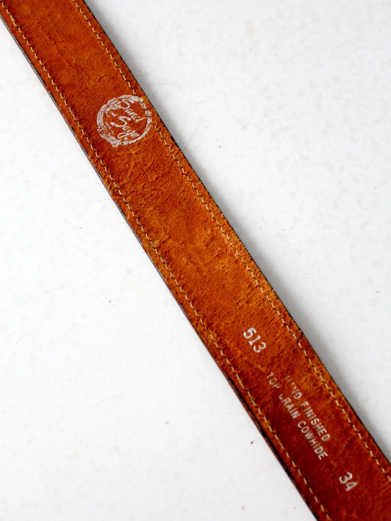 vintage 70s tooled leather belt