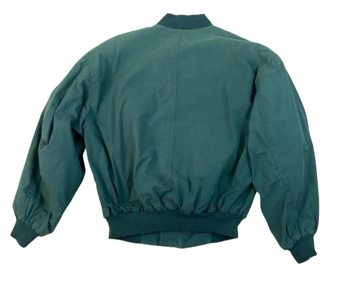 VINTAGE 90s HUGO BOSS BOMBER JACKET GREEN SIZE M 38R