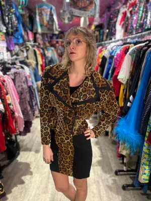 Vintage 90s Leopard Print 2 Piece Set