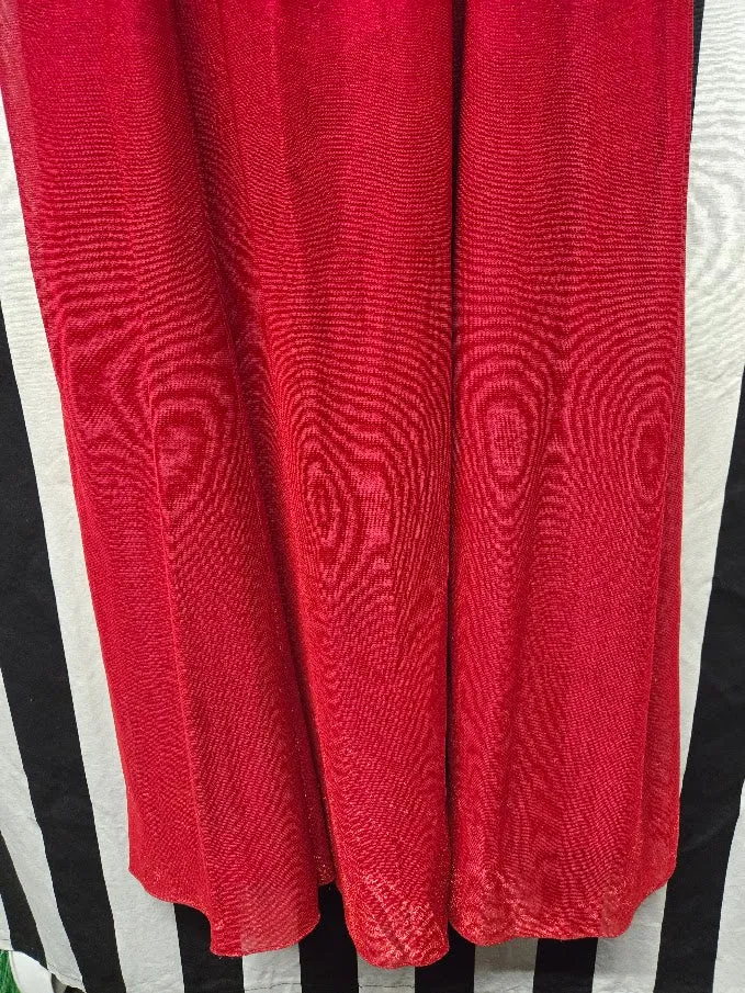 Vintage 90s Red Metallic Maxi Dress