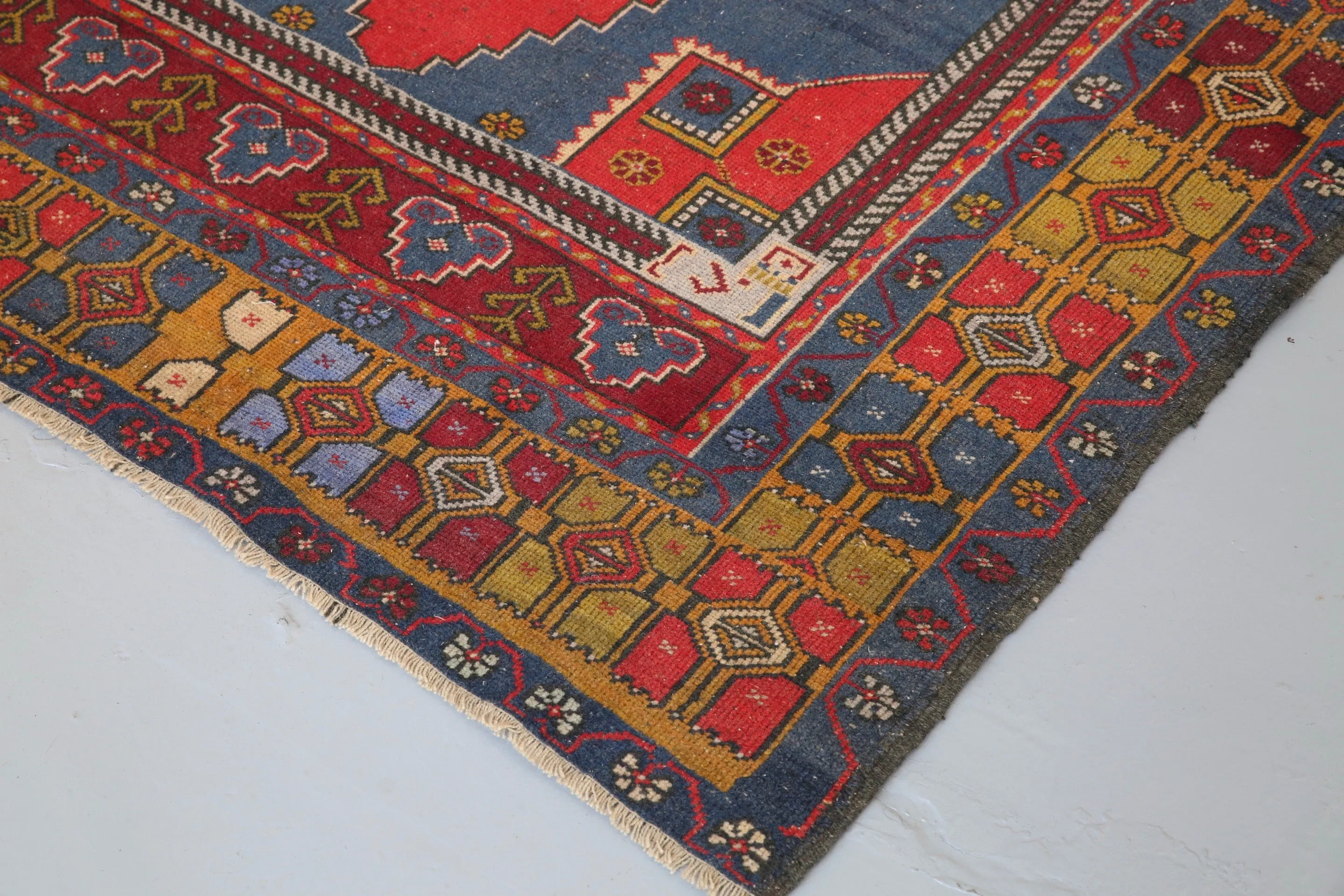 Vintage Anatolian Rug 4.4ftx8ft