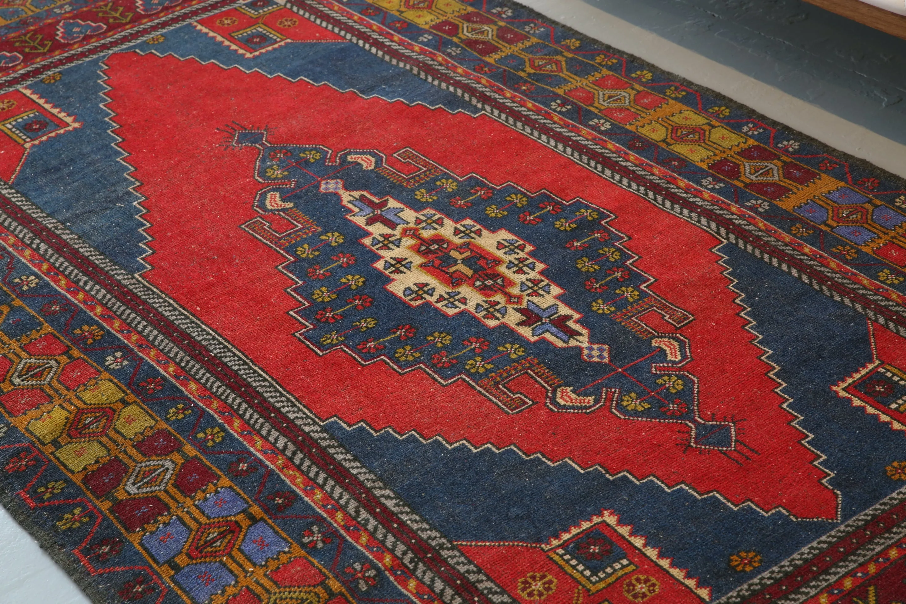 Vintage Anatolian Rug 4.4ftx8ft