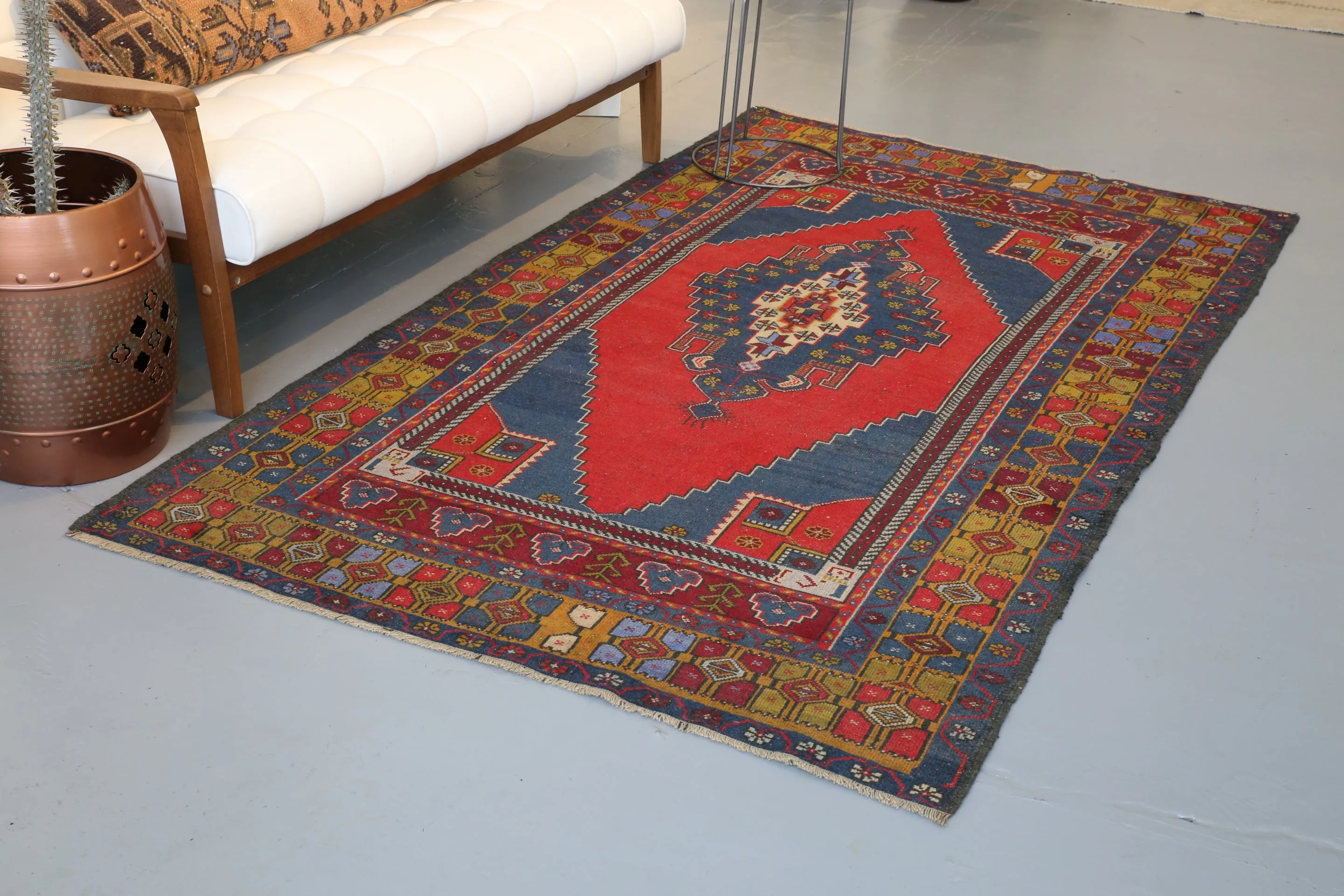 Vintage Anatolian Rug 4.4ftx8ft