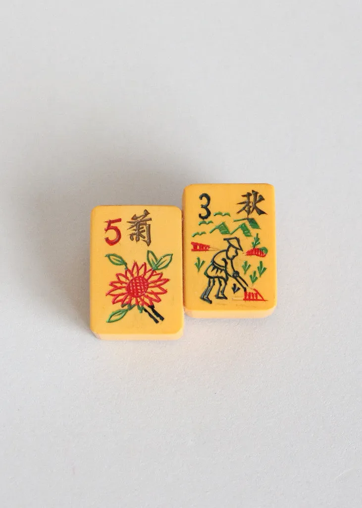 Vintage Bakelite Mahjong Brooch