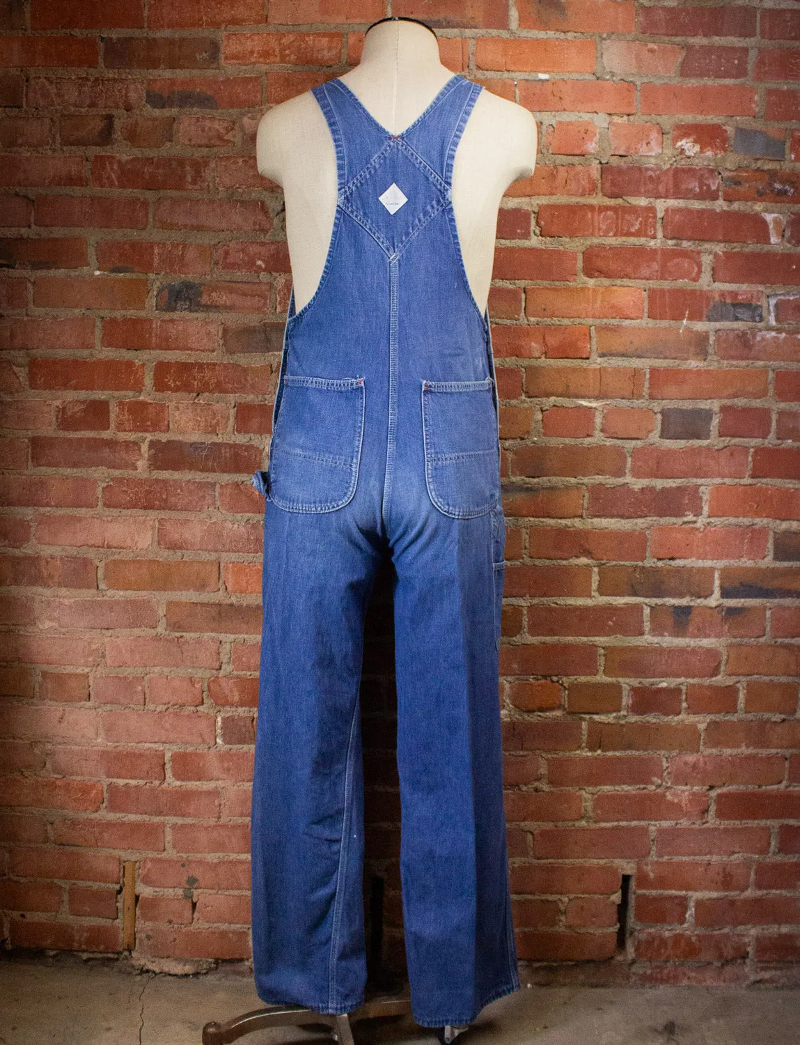 Vintage Big Mac Square Bak Denim Overalls 70s 32x32