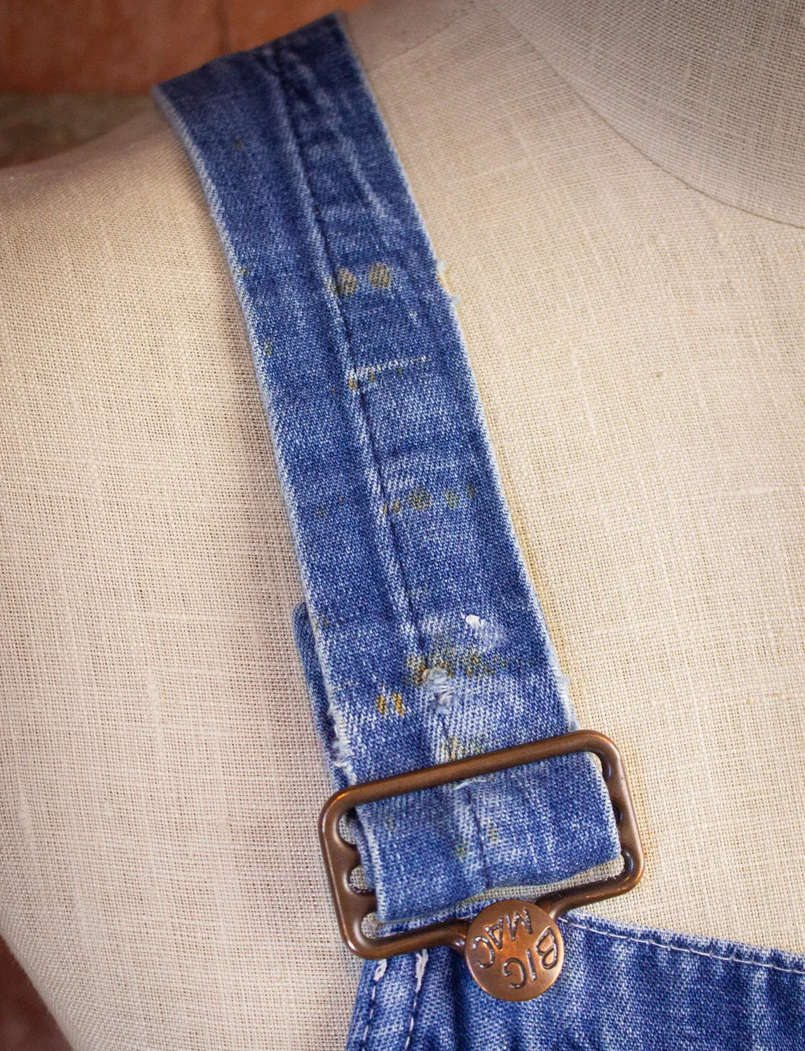 Vintage Big Mac Square Bak Denim Overalls 70s 32x32