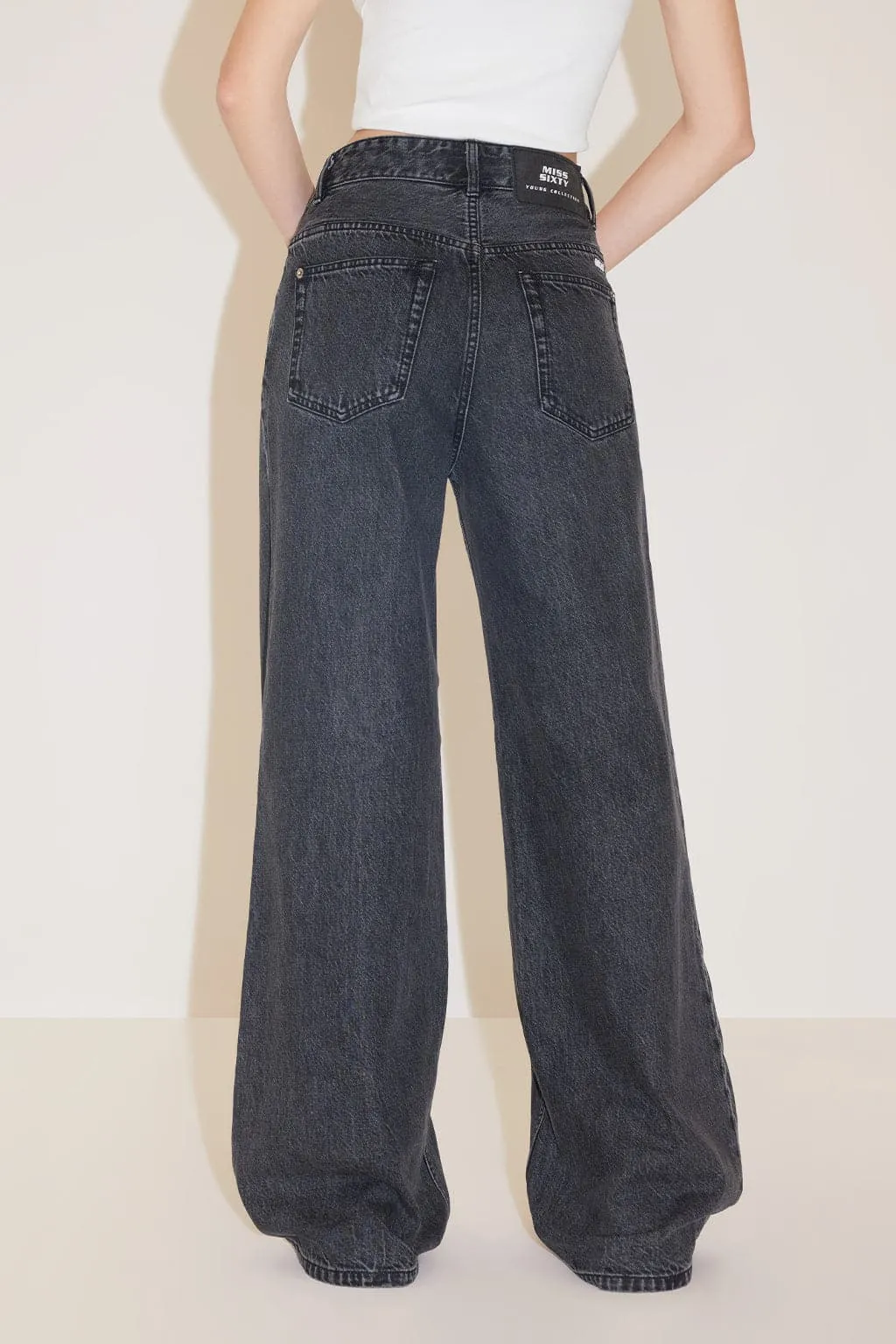 Vintage Black Gray Casual Straight Fit Jeans