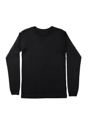 Vintage Black Long Sleeve Crew Neck T-Shirt for Women | Timeless & Sustainable