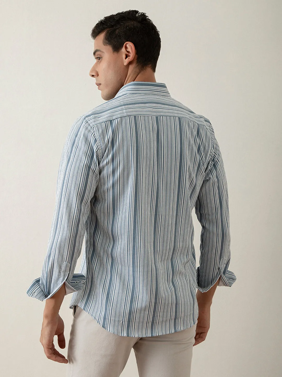 Vintage Blue Striped Shirt