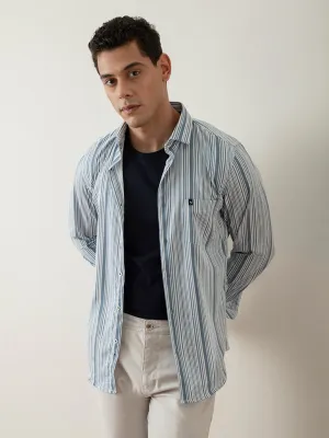 Vintage Blue Striped Shirt