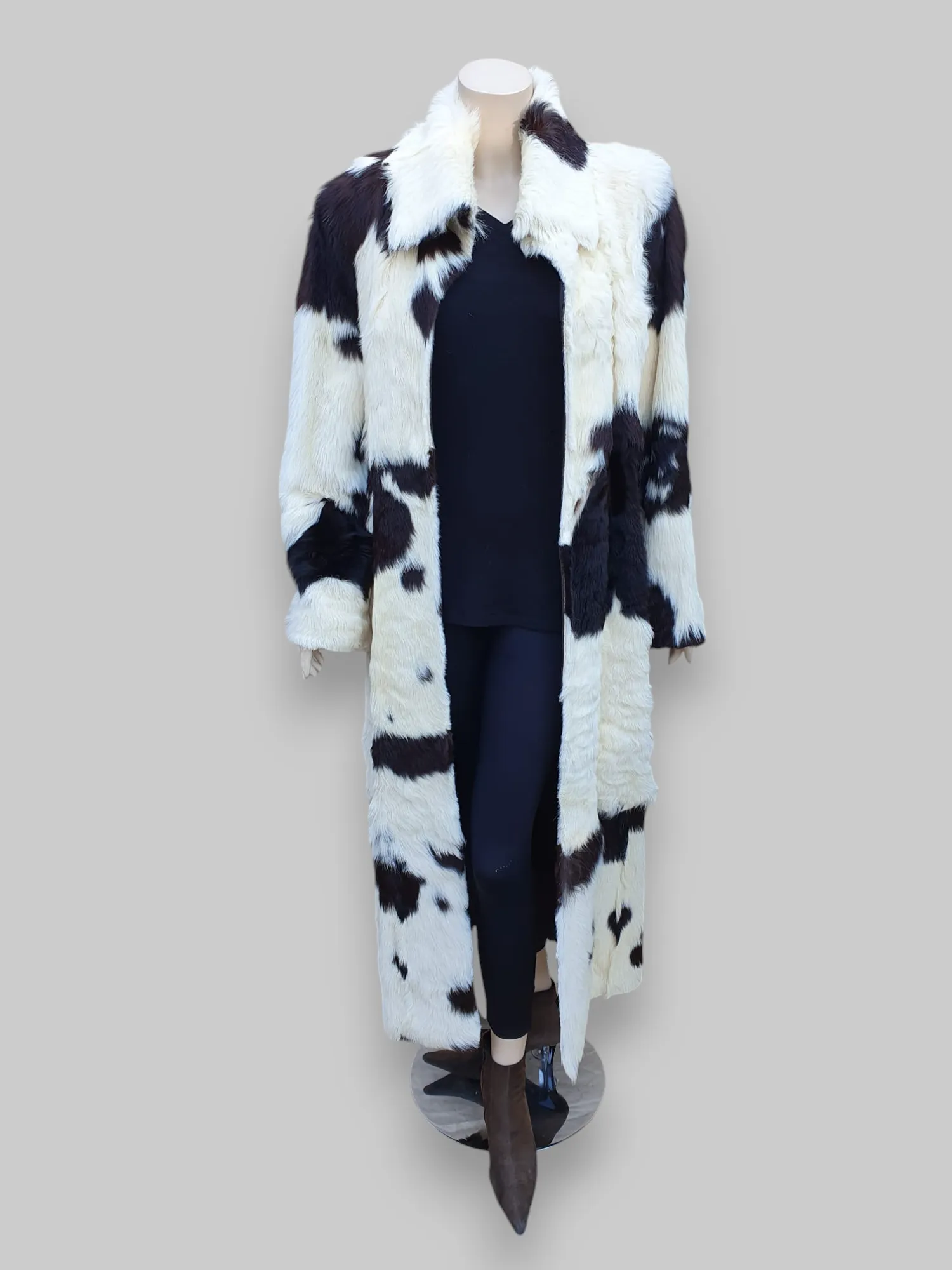 Vintage Brown & White Goat Coat