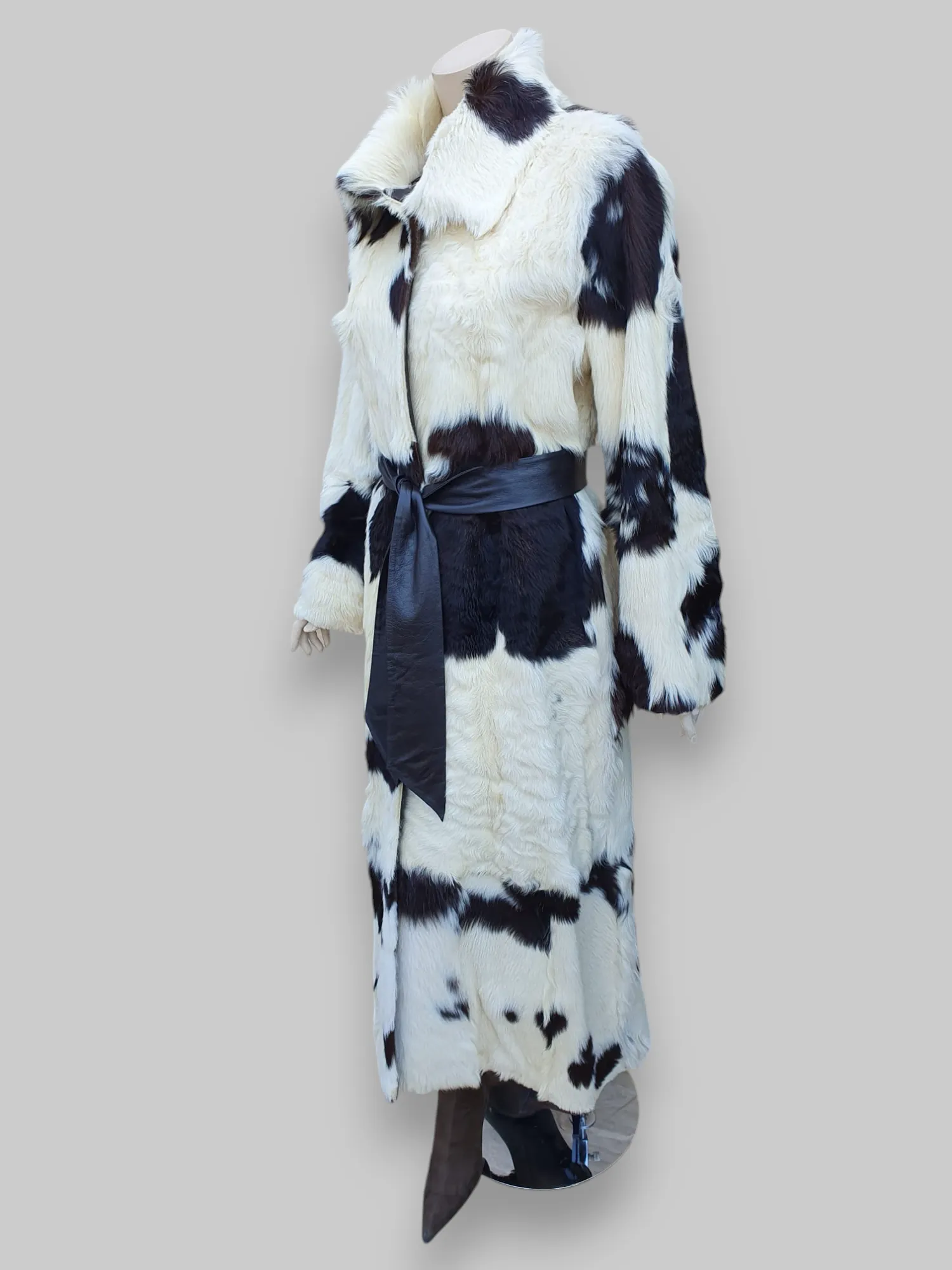 Vintage Brown & White Goat Coat