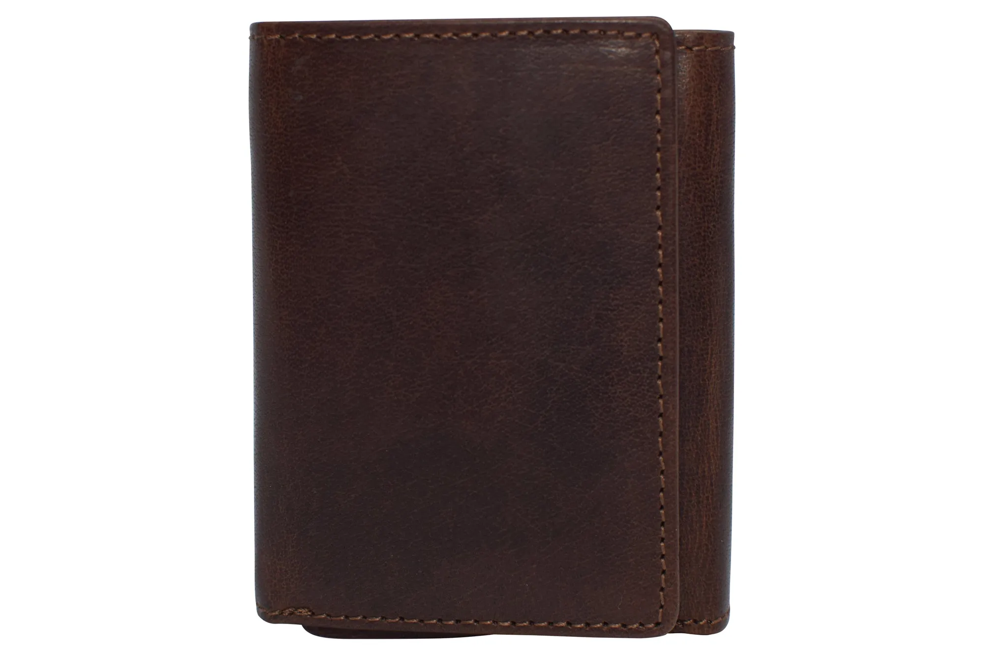 Vintage Buffalo Leather Men's RFID Trifold Wallet With Double ID Windows