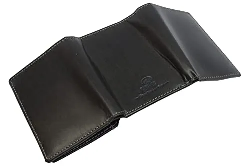 Vintage Buffalo Leather Men's RFID Trifold Wallet With Double ID Windows