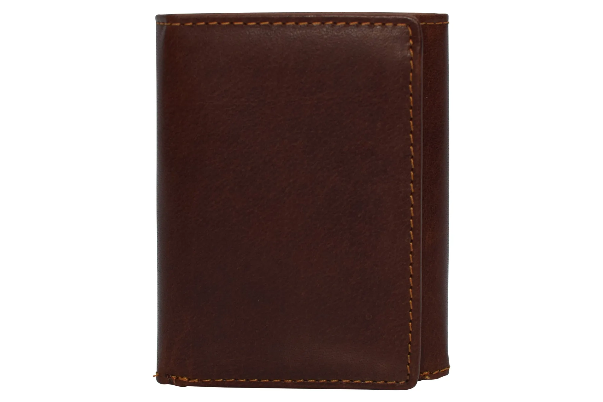 Vintage Buffalo Leather Men's RFID Trifold Wallet With Double ID Windows