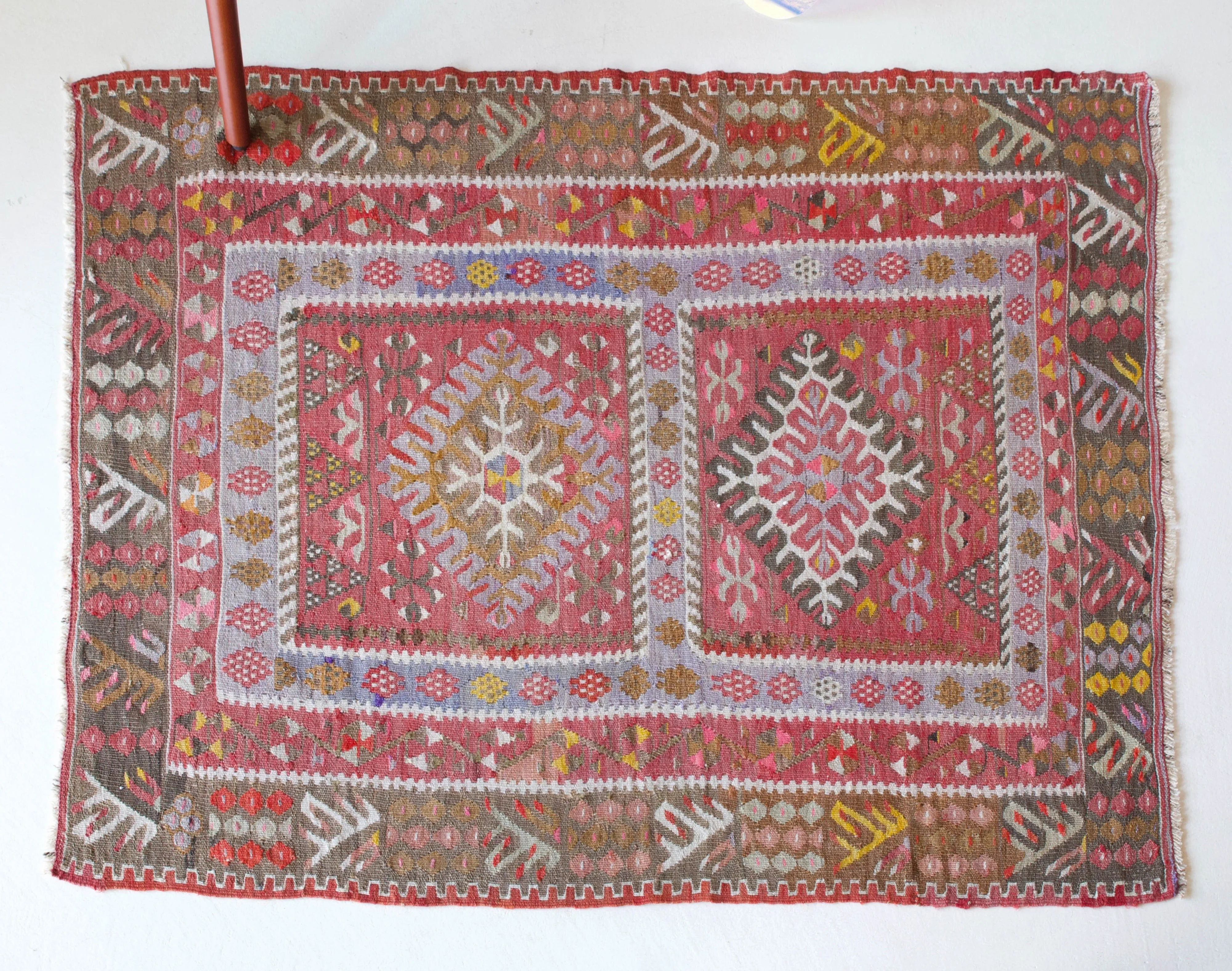 Vintage central Anatolian Kilim Rug 3'6"x4'6"