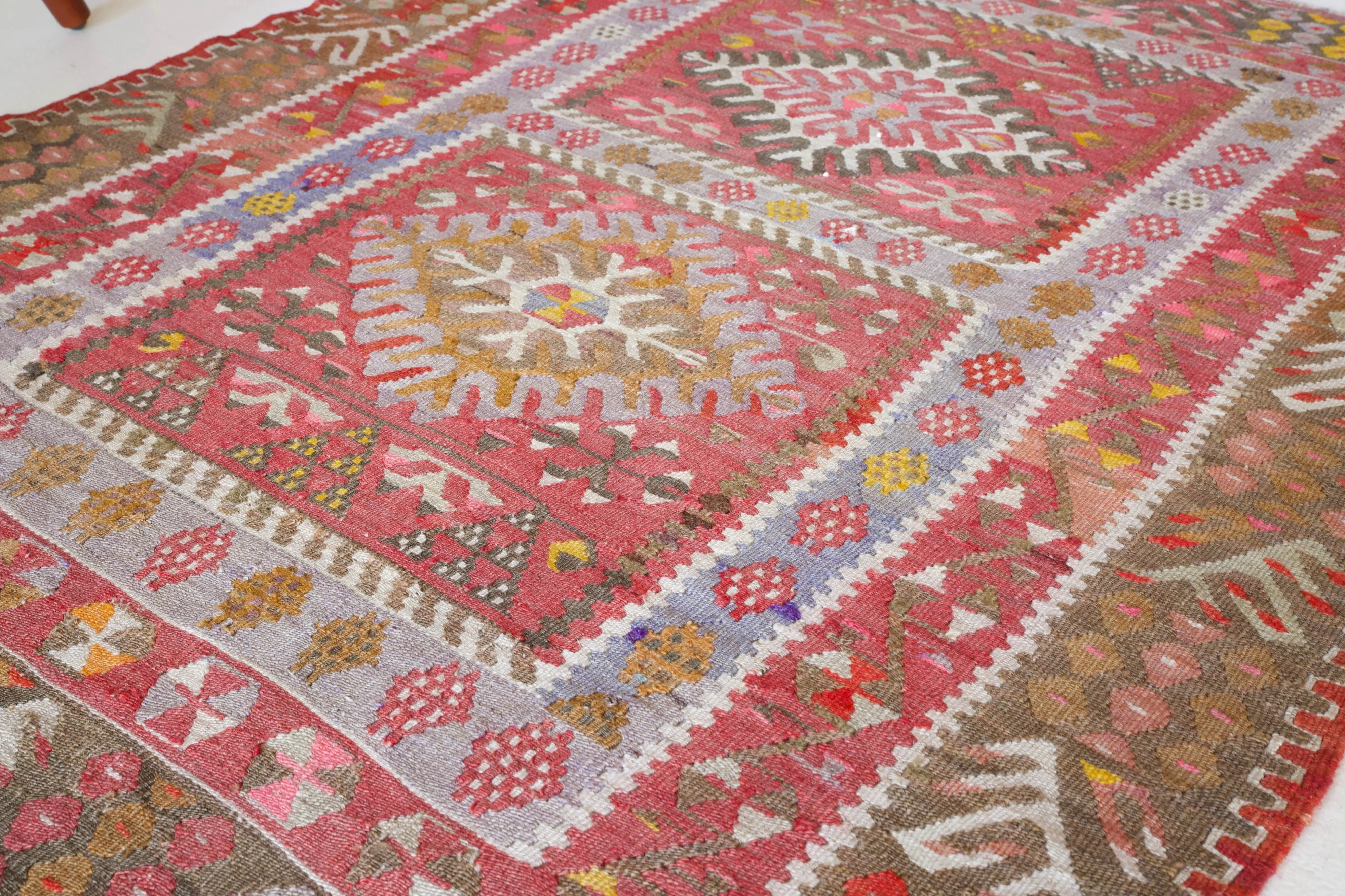 Vintage central Anatolian Kilim Rug 3'6"x4'6"