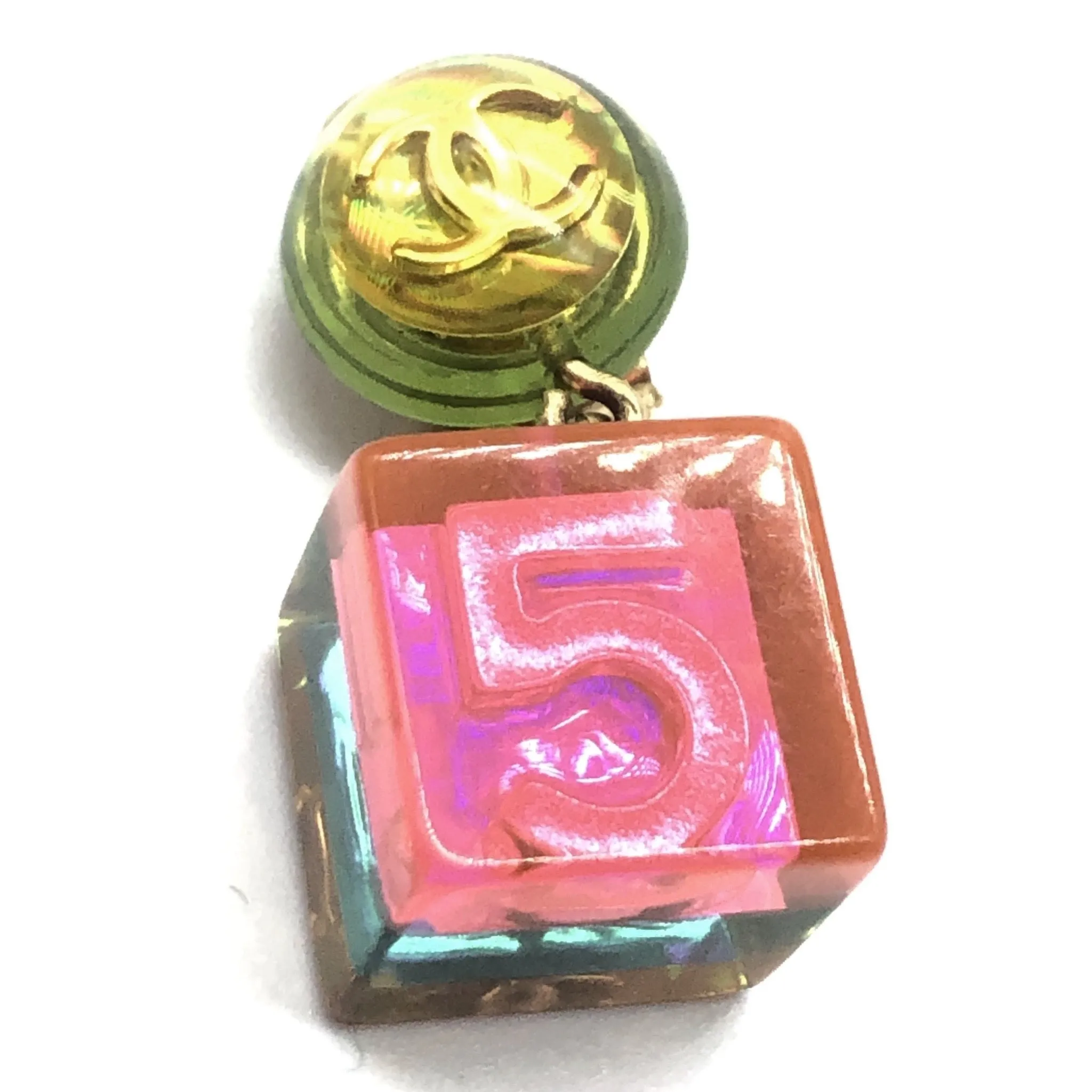 Vintage Chanel No 5 Cube Earrings