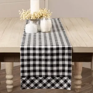 Vintage Check Black and White Table Runners and Placemats