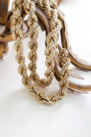 Vintage Chunky Gold Rope Chain Necklace