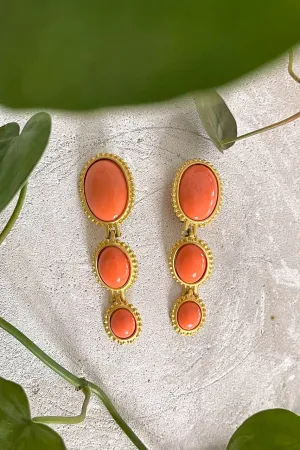 Vintage Coral Clip Ons