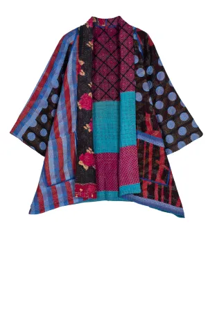 VINTAGE COTTON KANTHA A-LINE JACKET - cv4003-0418s -