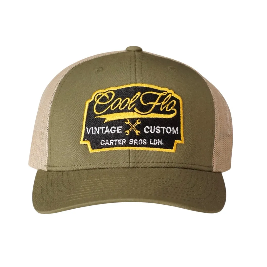 Vintage Custom Green Two-tone Trucker Cap