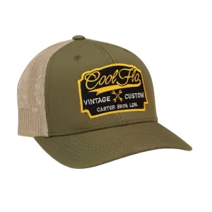 Vintage Custom Green Two-tone Trucker Cap