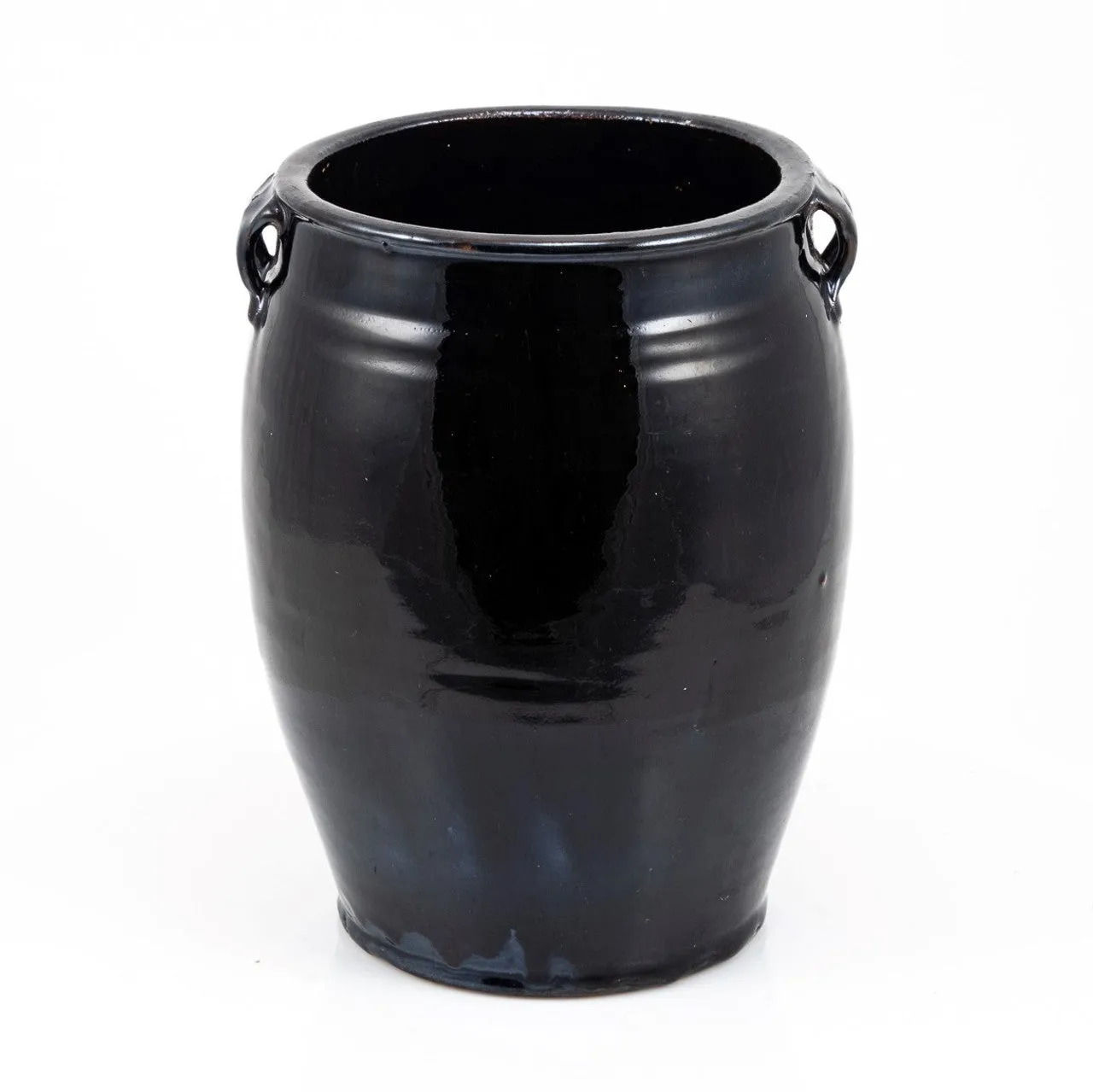 Vintage Double Handle Black Jar