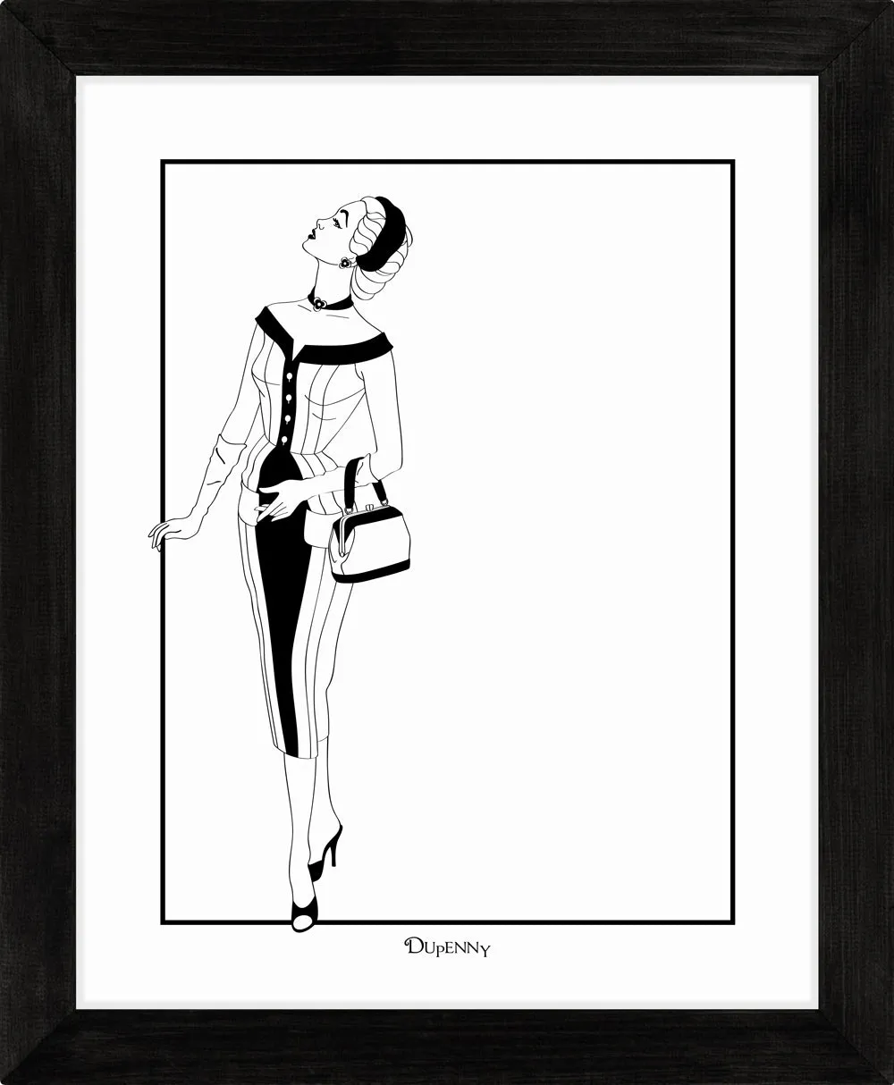 Vintage Dress (B&W) - Art Prints