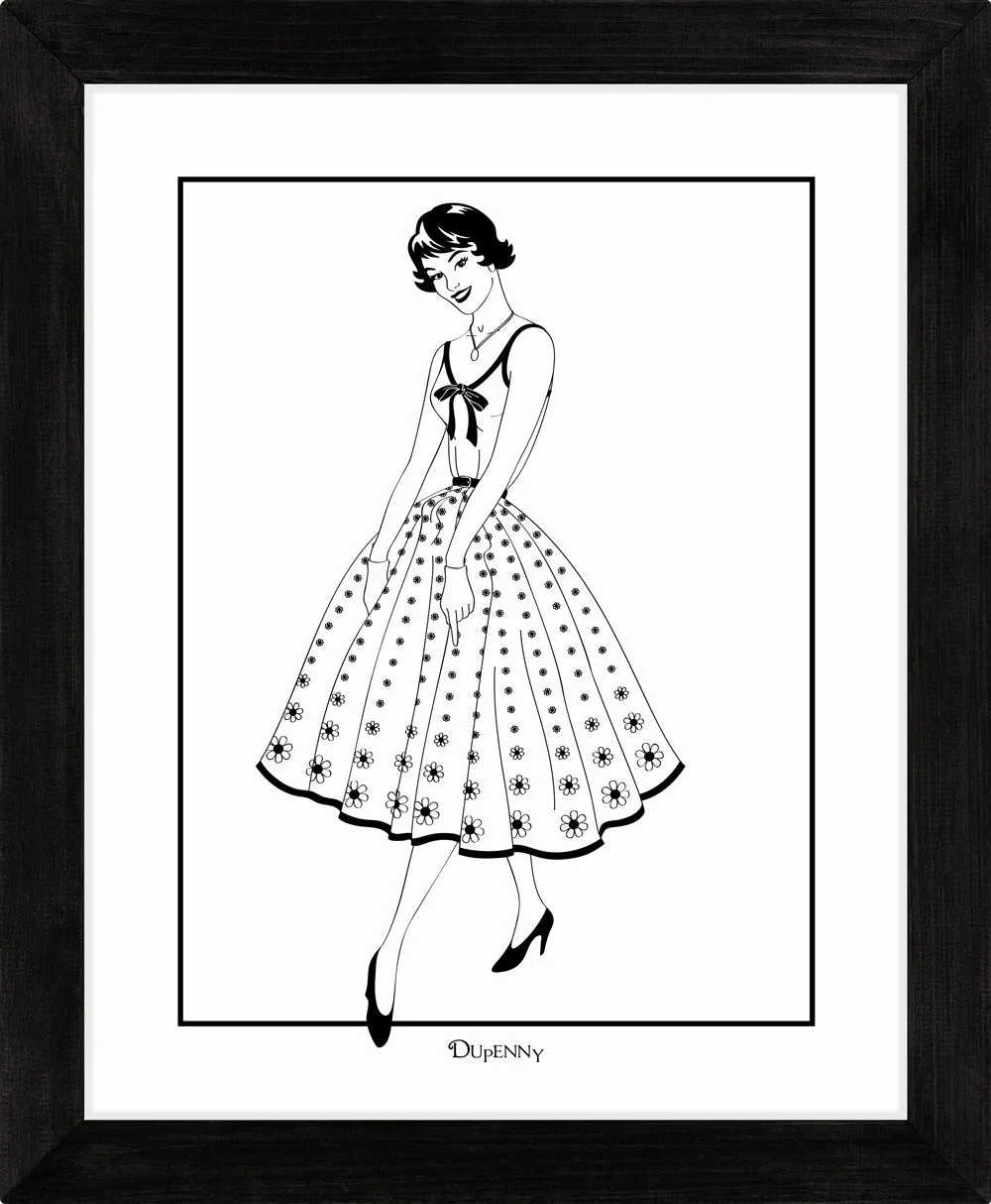 Vintage Dress (B&W) - Art Prints