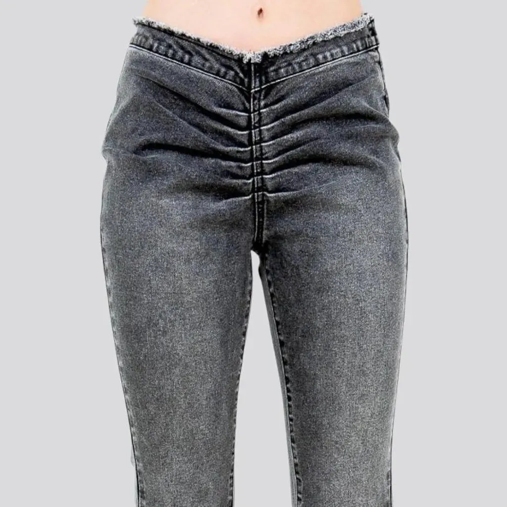 Vintage fashionable sanded women's jeans