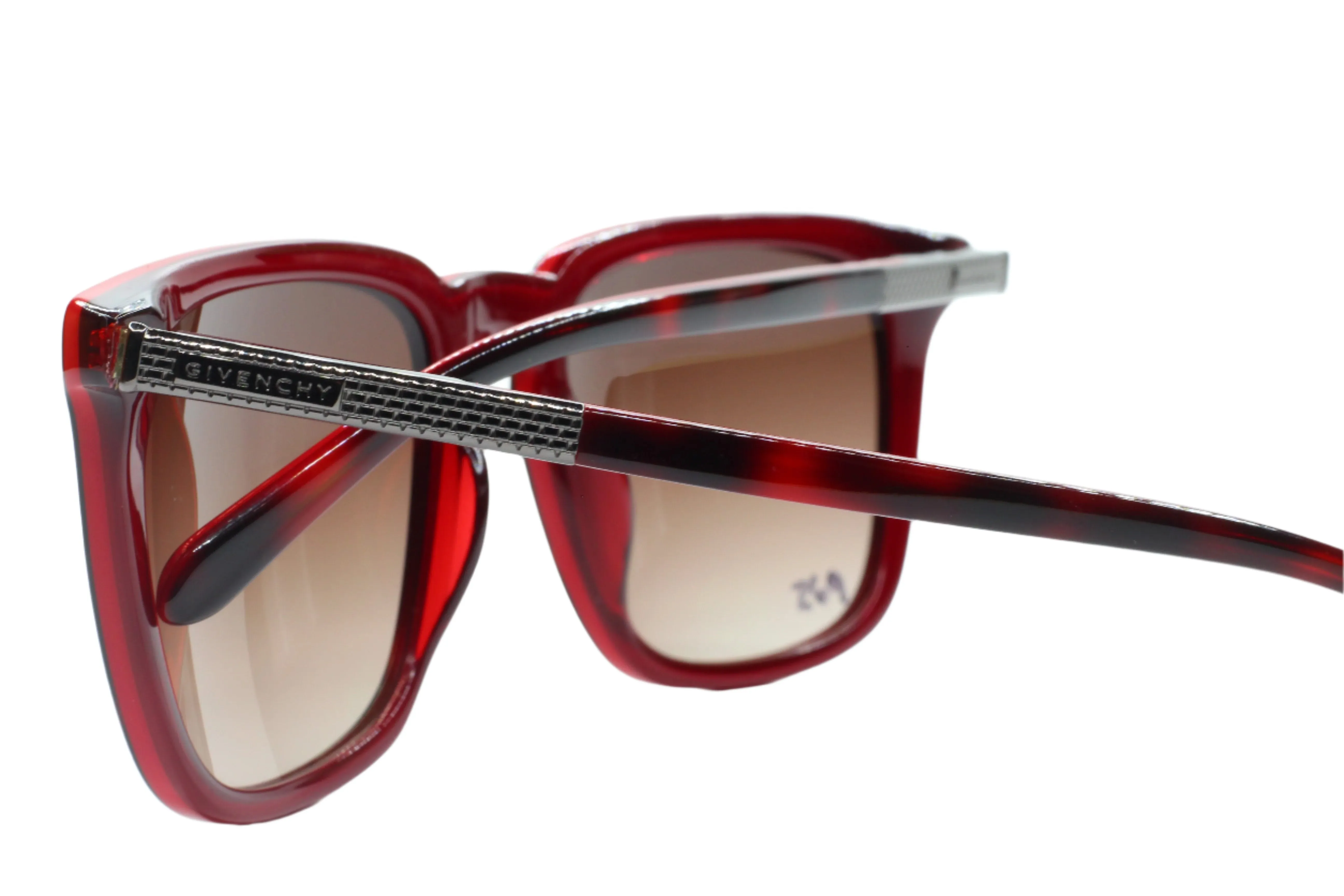 Vintage Givenchy SGV817 06XR Havana Red Luxury Italy Sunglasses