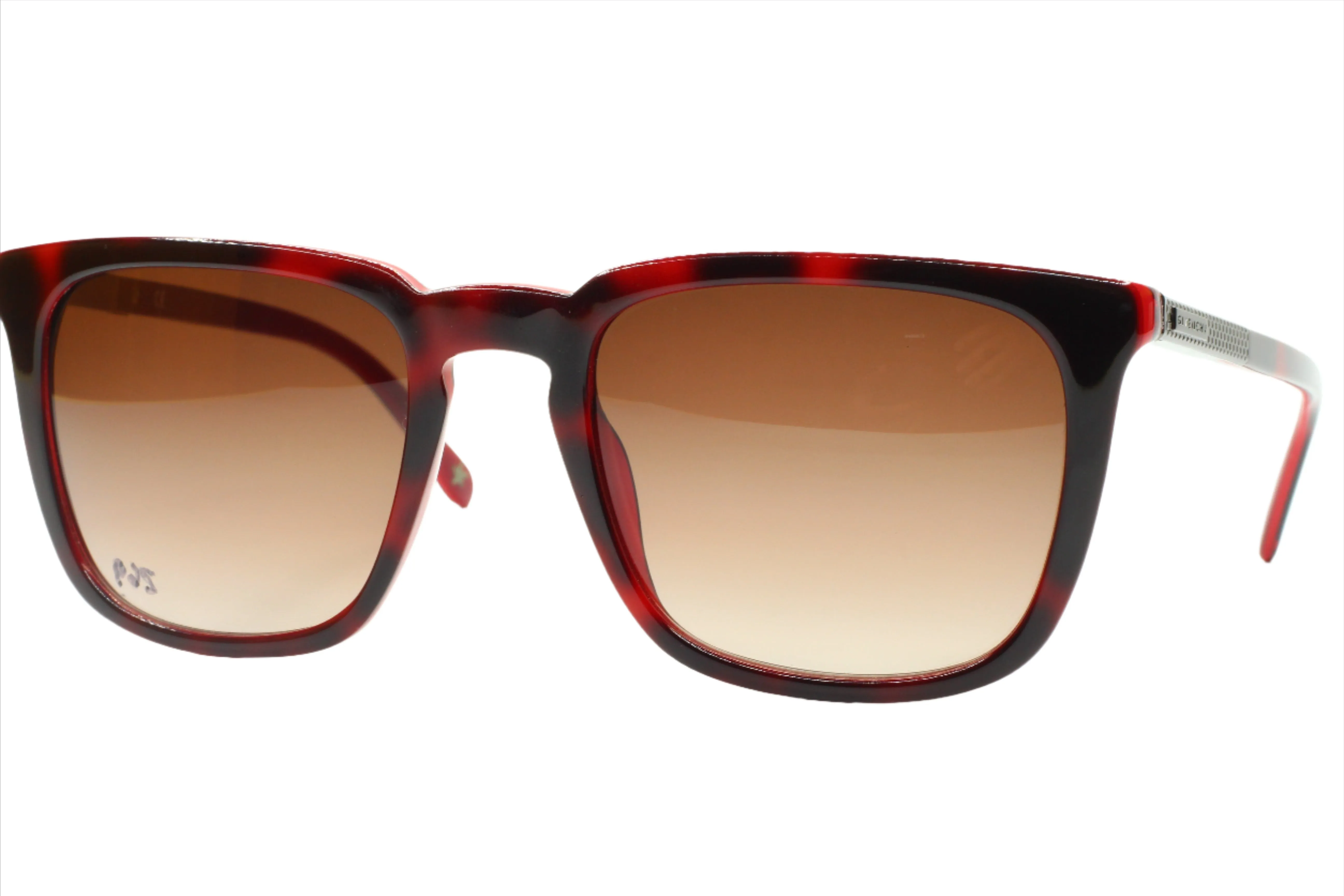 Vintage Givenchy SGV817 06XR Havana Red Luxury Italy Sunglasses