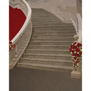 Vintage Grand Stairway Printed Backdrop