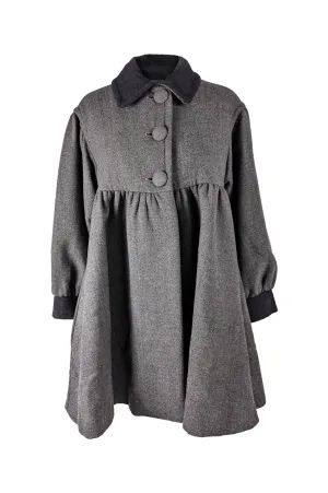 Vintage Grey Wool Oversized Swing Coat, 1990s