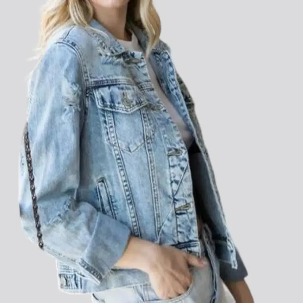 Vintage grunge jeans jacket for women