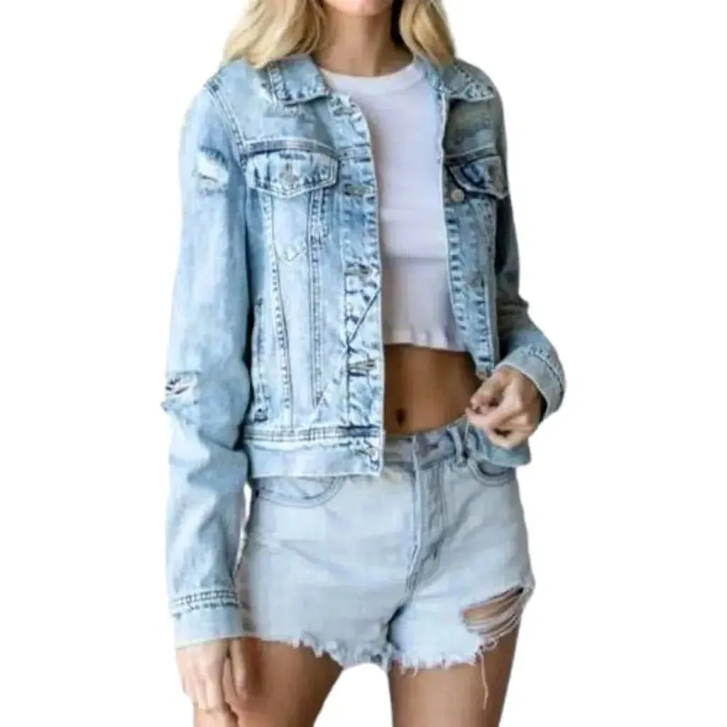 Vintage grunge jeans jacket for women