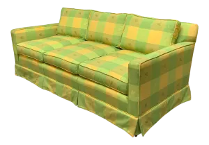 Vintage Hollywood Regency Plaid Sofa