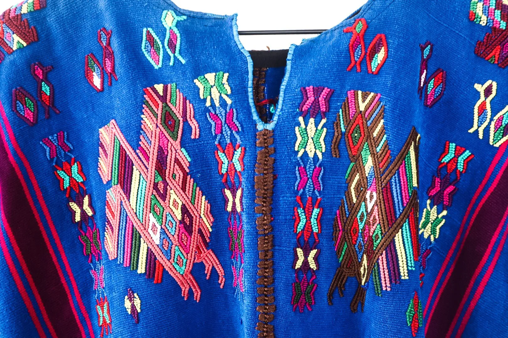 Vintage Huipil Top with Unique Embroidery - Mayan Blouse