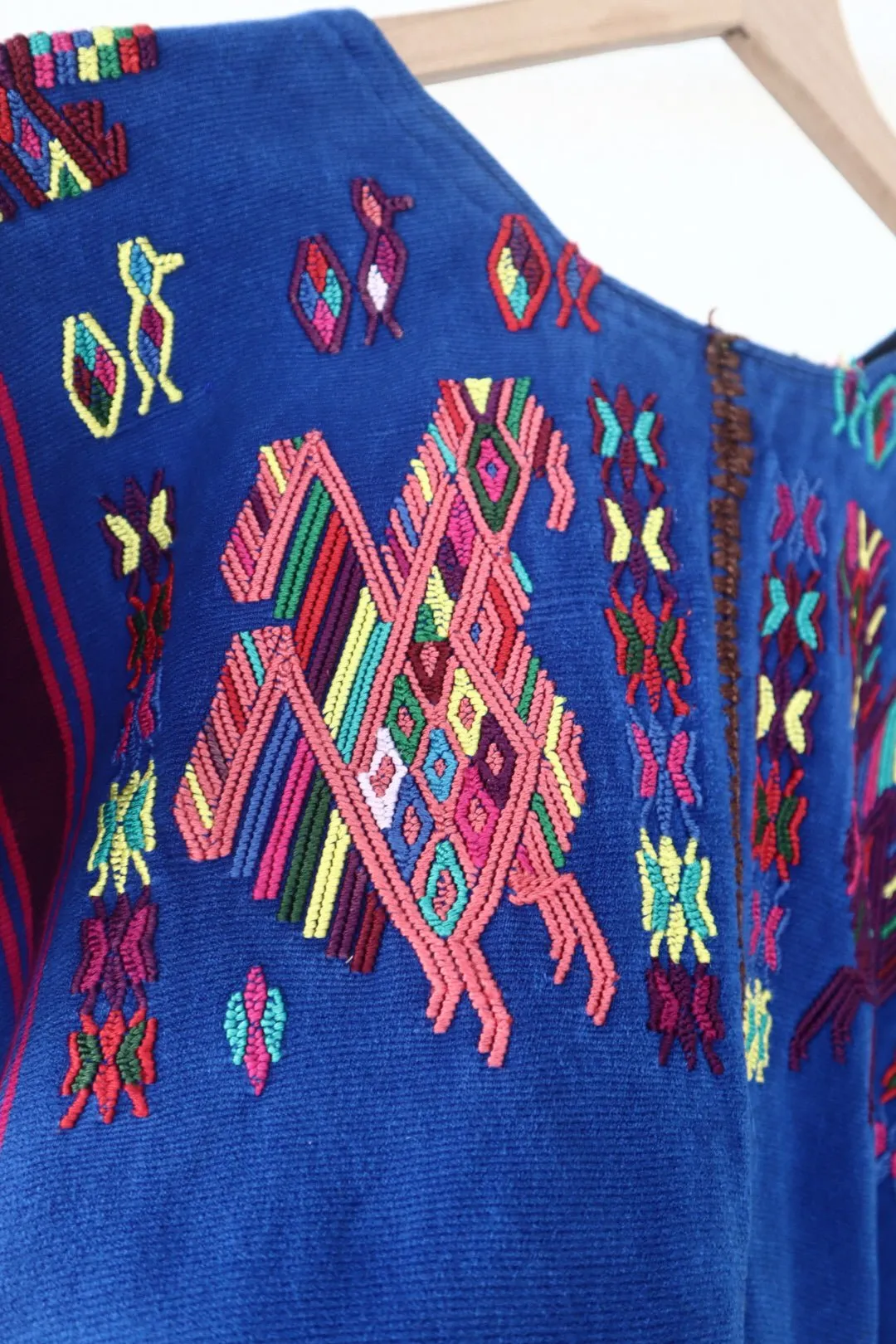 Vintage Huipil Top with Unique Embroidery - Mayan Blouse