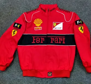 Vintage Inspired Baggy Ferrari Jackets Red 15 Pcs