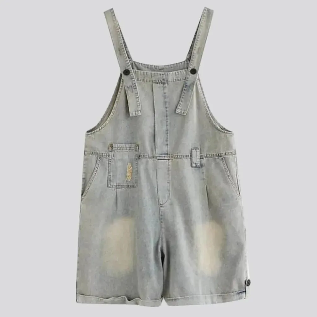 Vintage jean women's overall shorts