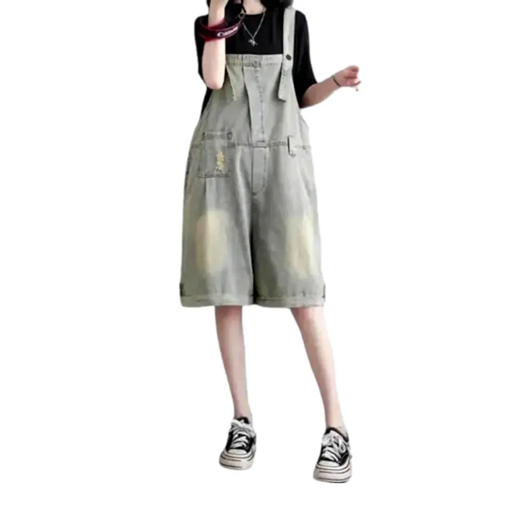 Vintage jean women's overall shorts